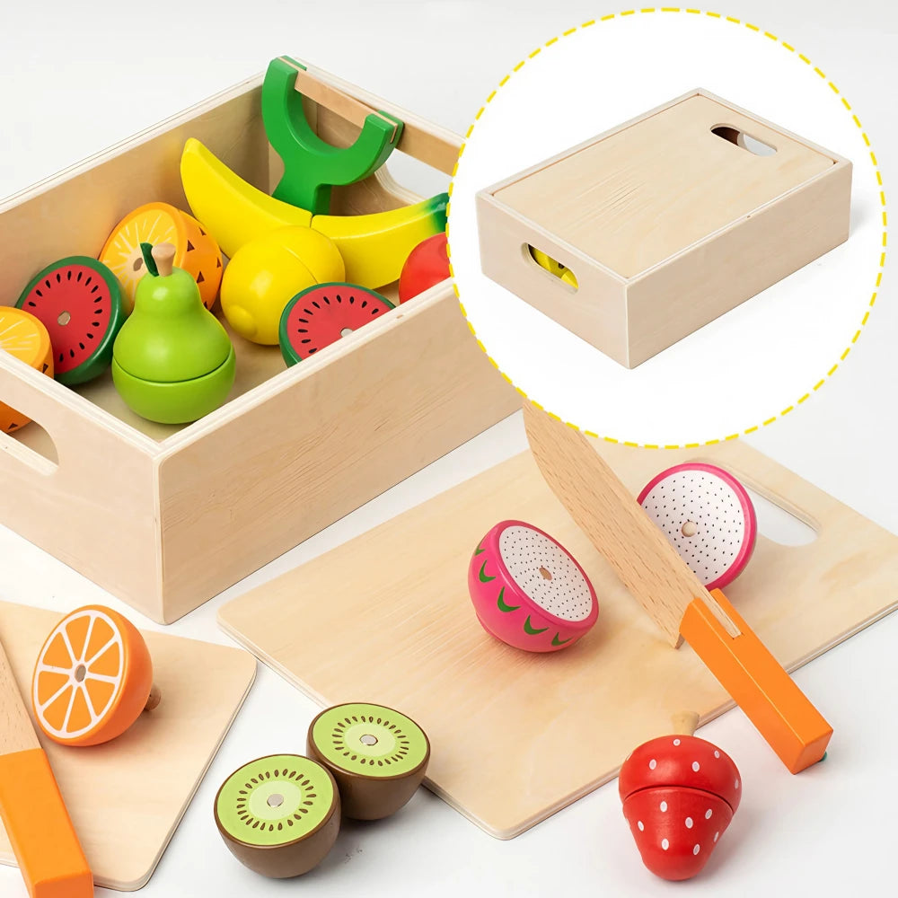 26-Pieces Wooden Sliceable Play Food Set