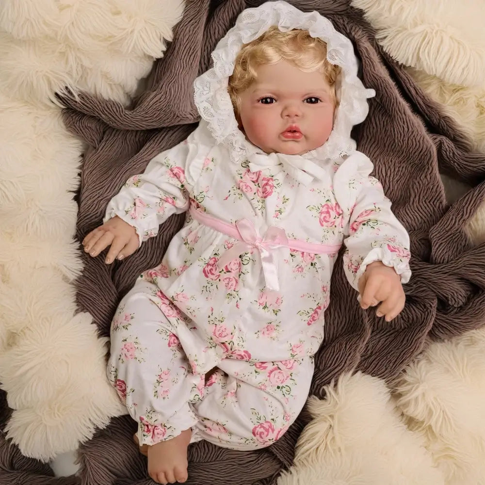24-Inch Pickle Awake Reborn Doll – Hand-Rooted Curly Blonde Hair