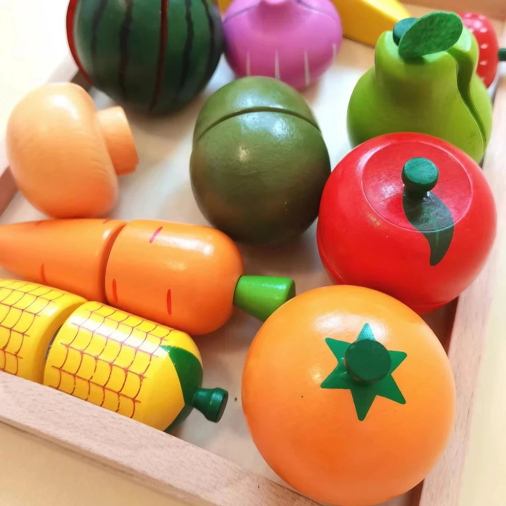 28-Pieces Wooden Play Food Set