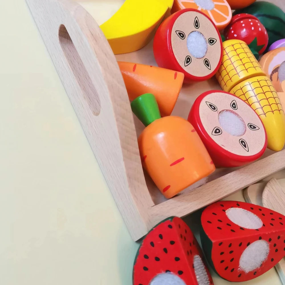 28-Pieces Wooden Play Food Set
