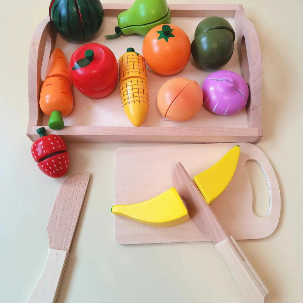 28-Pieces Wooden Play Food Set