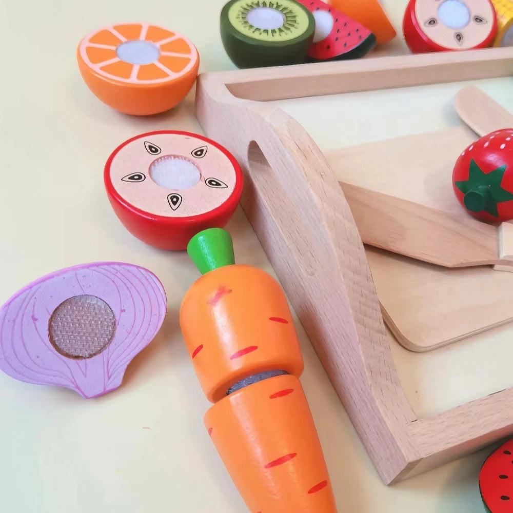 28-Pieces Wooden Play Food Set