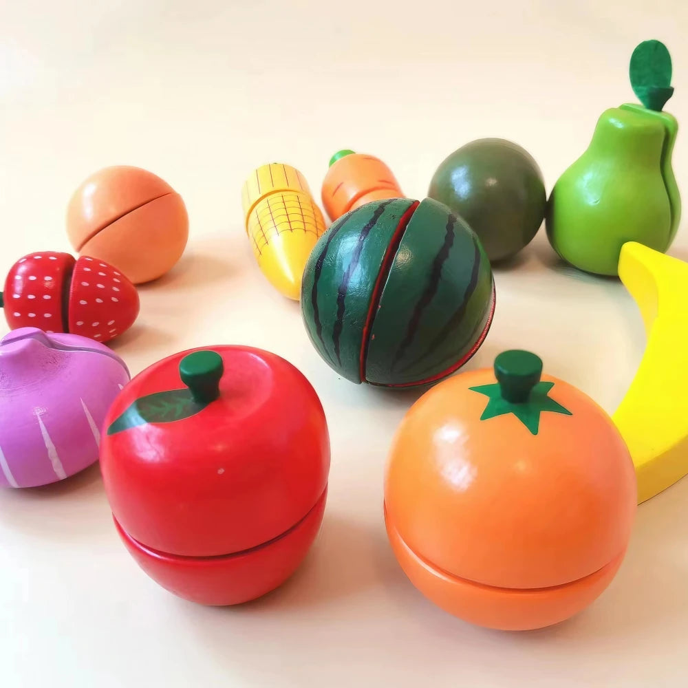 28-Pieces Wooden Play Food Set