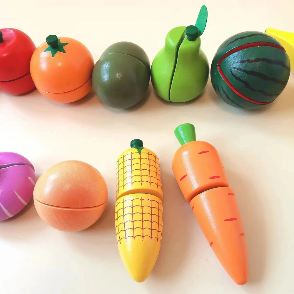 28-Pieces Wooden Play Food Set