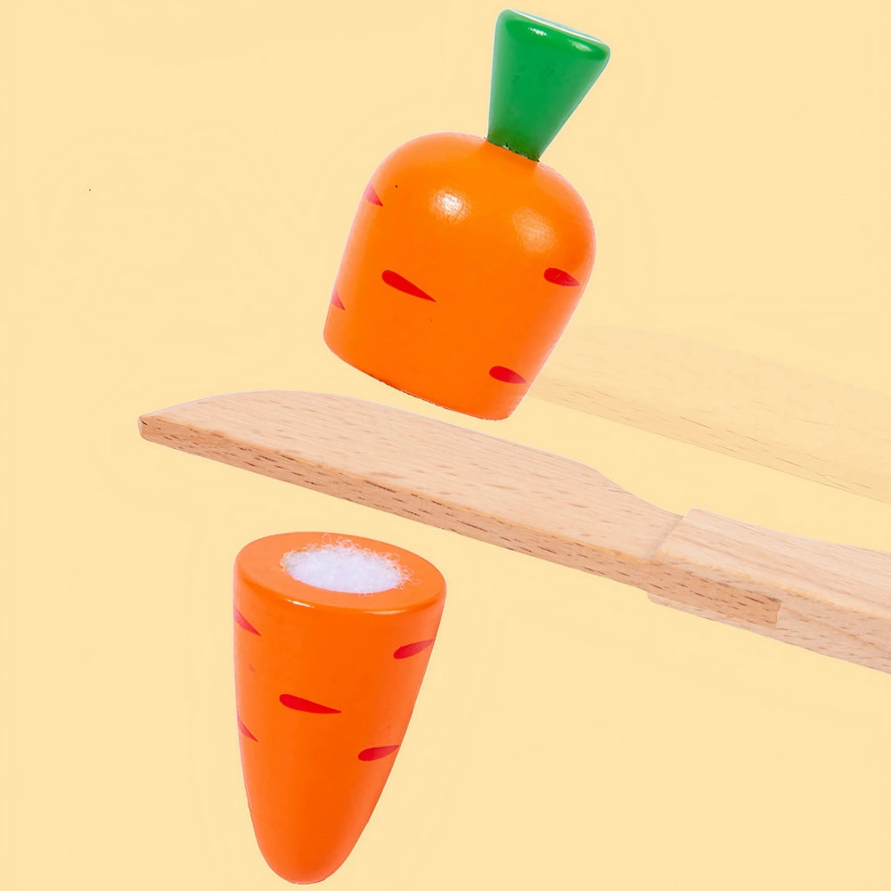 43-Pieces Wooden Play Food Set for Toddlers