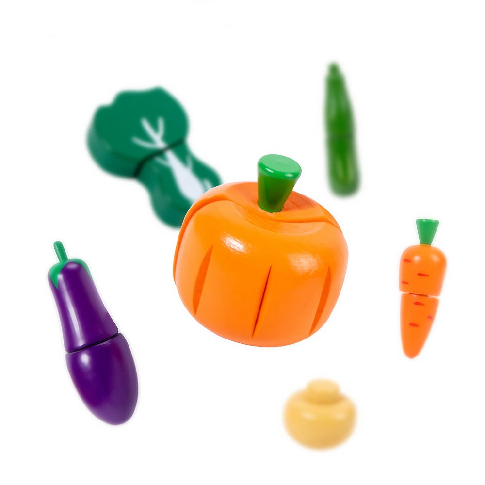 43-Pieces Wooden Play Food Set for Toddlers
