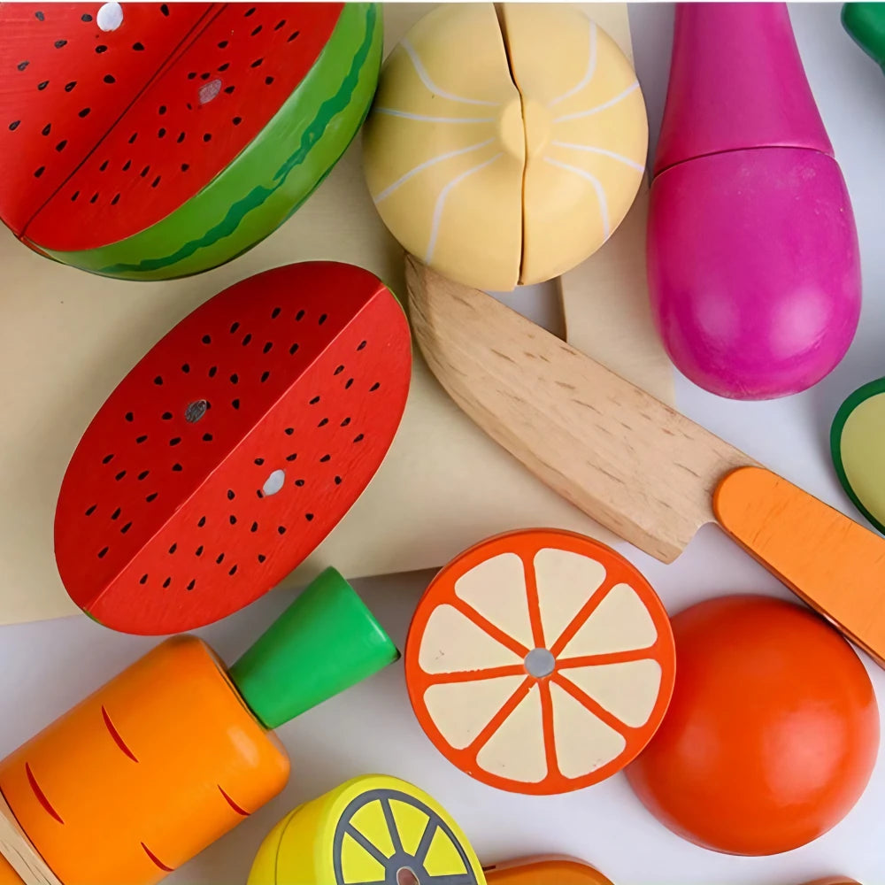 34-Pieces Wooden Play Food Set