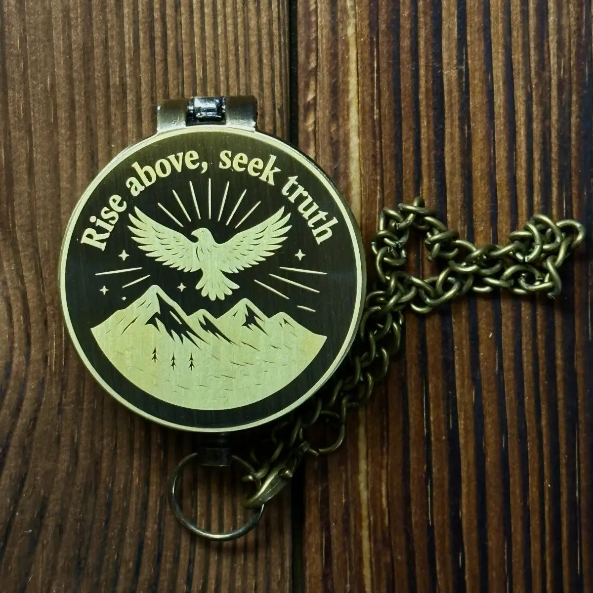 Christian Engraved Brass Compass with Dove Design – "Rise Above, Seek Truth", Baptism or Confirmation Gift for Godson, Personalized Faith Keepsake