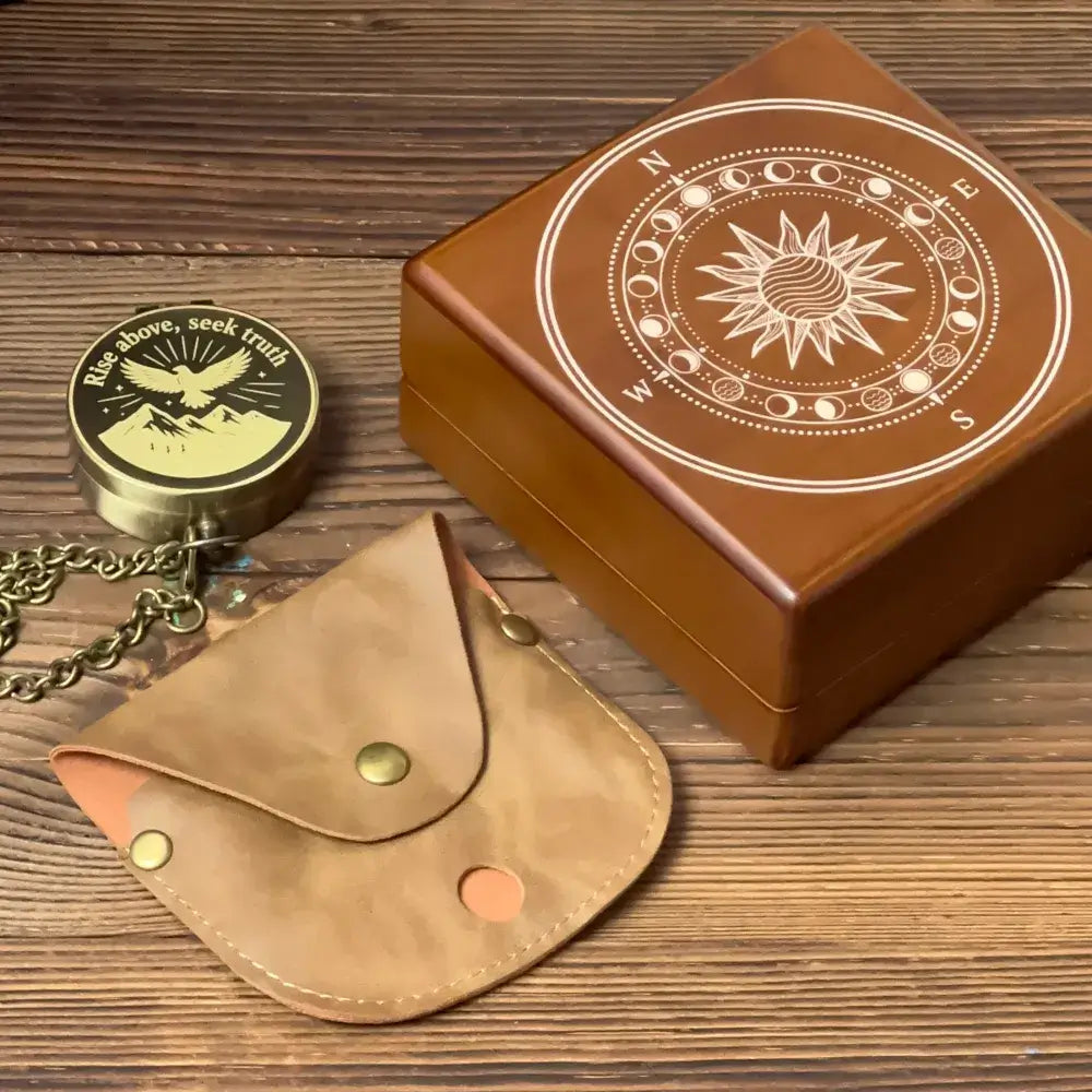 Christian Engraved Brass Compass with Dove Design – "Rise Above, Seek Truth", Baptism or Confirmation Gift for Godson, Personalized Faith Keepsake