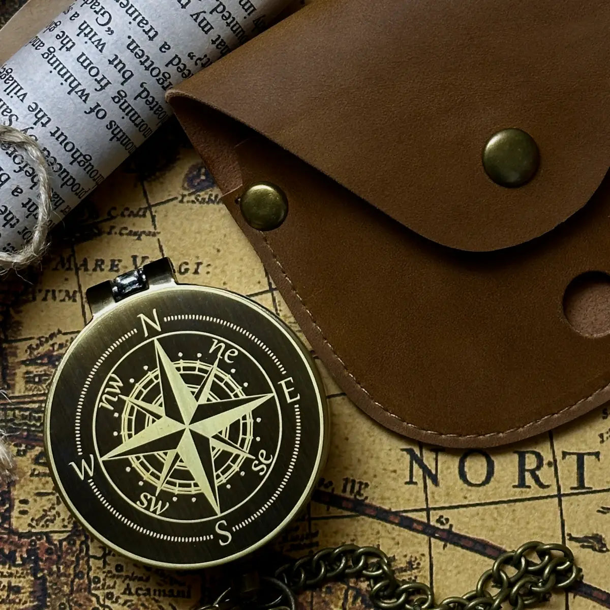 Classic Engraved Nautical Brass Compass with Compass Rose – Personalized Retirement or Groomsmen Gift for Him, Dad, Custom Quote Working Keepsake