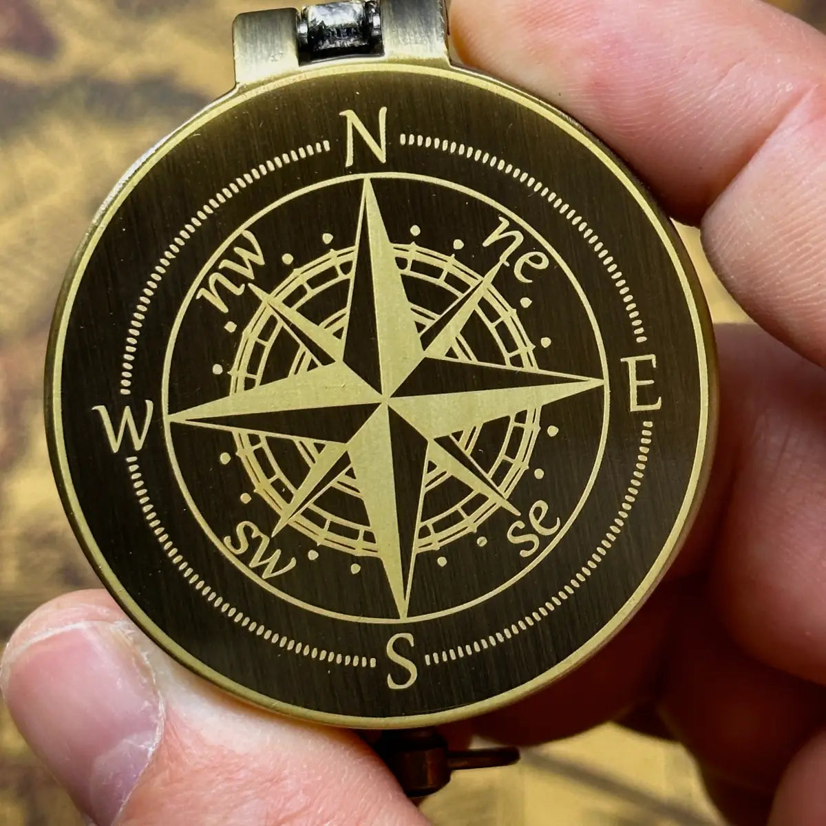 Classic Engraved Nautical Brass Compass with Compass Rose – Personalized Retirement or Groomsmen Gift for Him, Dad, Custom Quote Working Keepsake