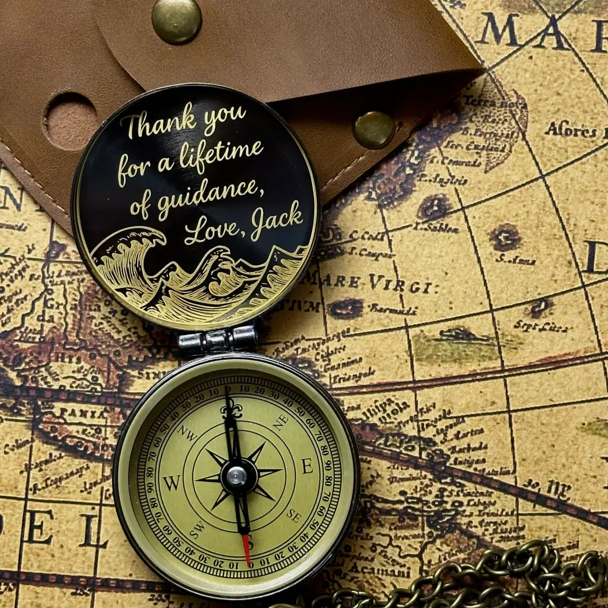 Nautical Anchor Engraved Compass "Hold Fast Find Your Way" | Navy Gift for Him, Sailor | Personalized Graduation Gift | Brass Working Compass