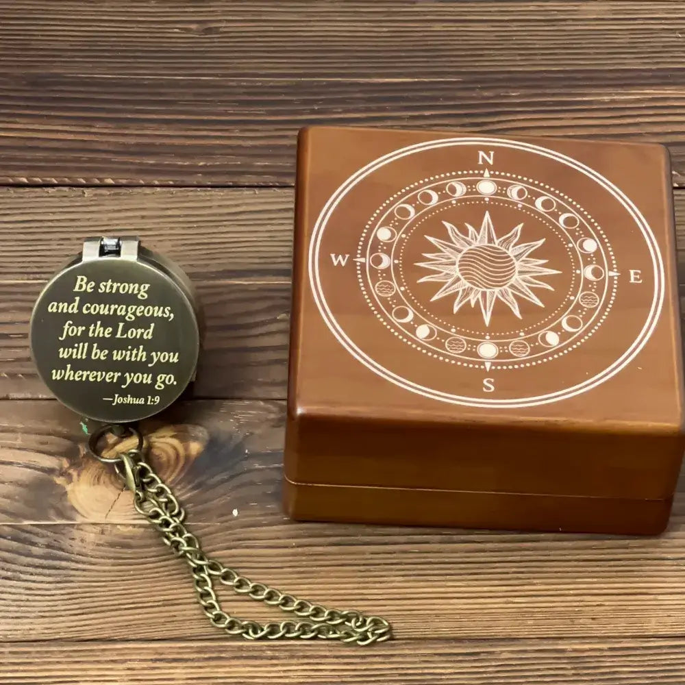 Personalized Religious Compass Gift for Men & Boys – Engraved Baptism Keepsake – Faith Directional Compass for Son, Grandson or Confirmation Gift