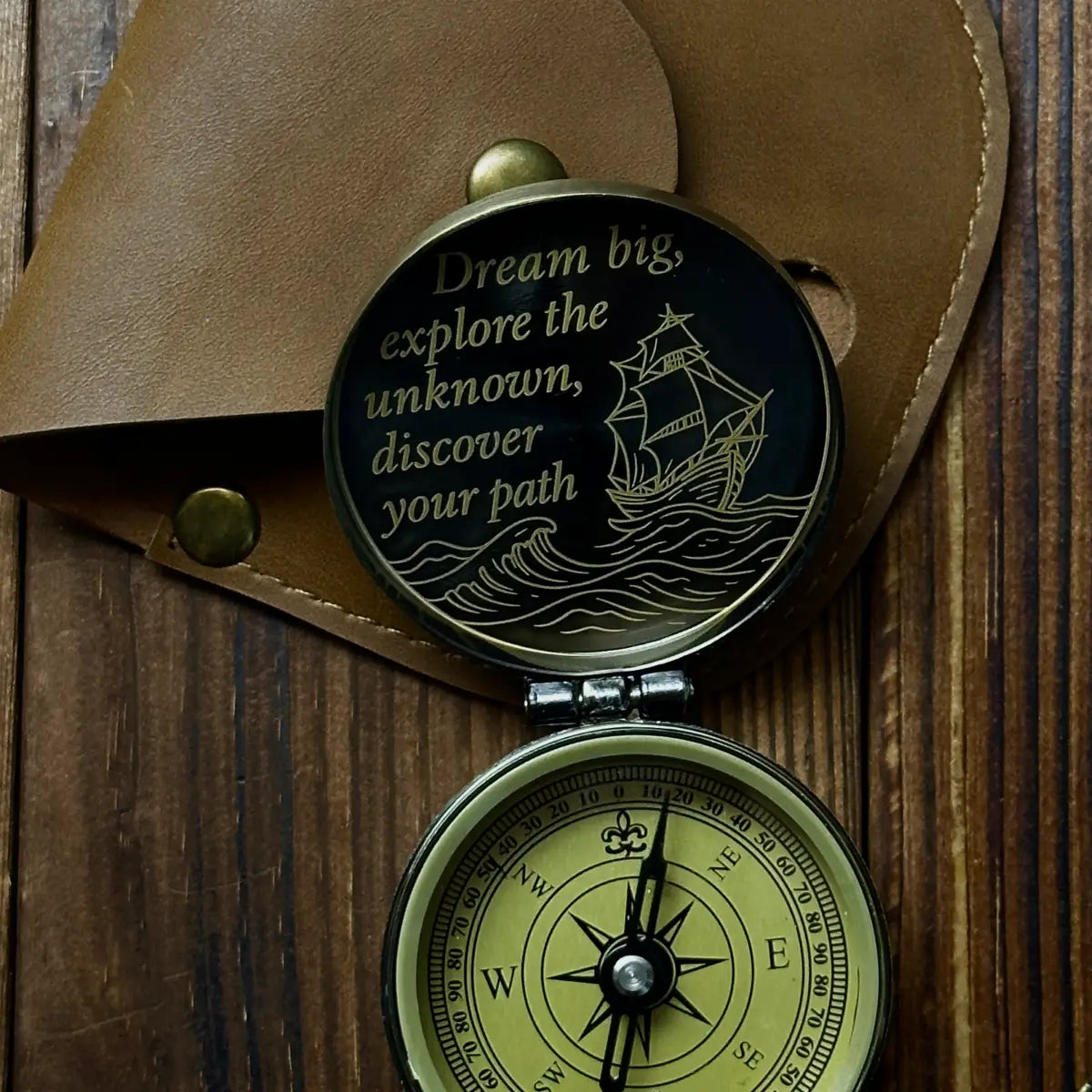 Groomsmen Gift Engraved Compass | Personalized Monogram Initial | Best Man Gift for Him | Custom Name | Wedding Gift | Brass Working Compass
