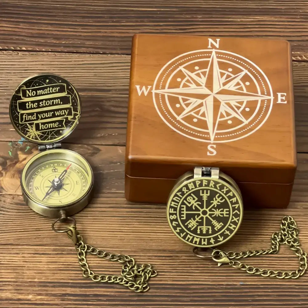 Gift for Son Leaving Home Personalized Brass Compass – Engraved Quote "Find Your Way Home", Gift from Parents, Inspirational Keepsake