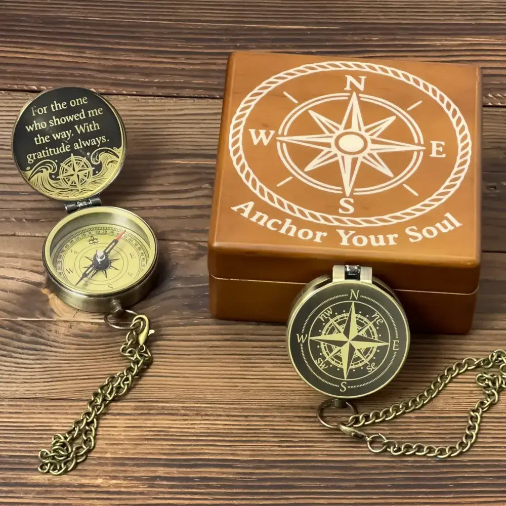 Gift for Dad Personalized Brass Compass Engraved "Showed Me The Way" – Father's Day Gift, Mentor Appreciation Keepsake