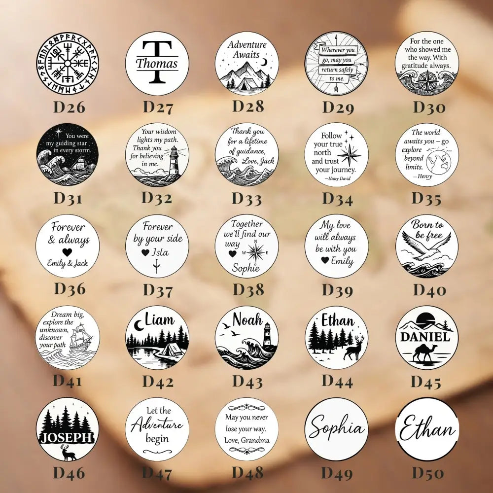 Graduation Gift Engraved Compass with Inspirational Quote – "Dream Big, Explore Unknown", Personalized Traveler Gift for Son, Him, Nautical Keepsake