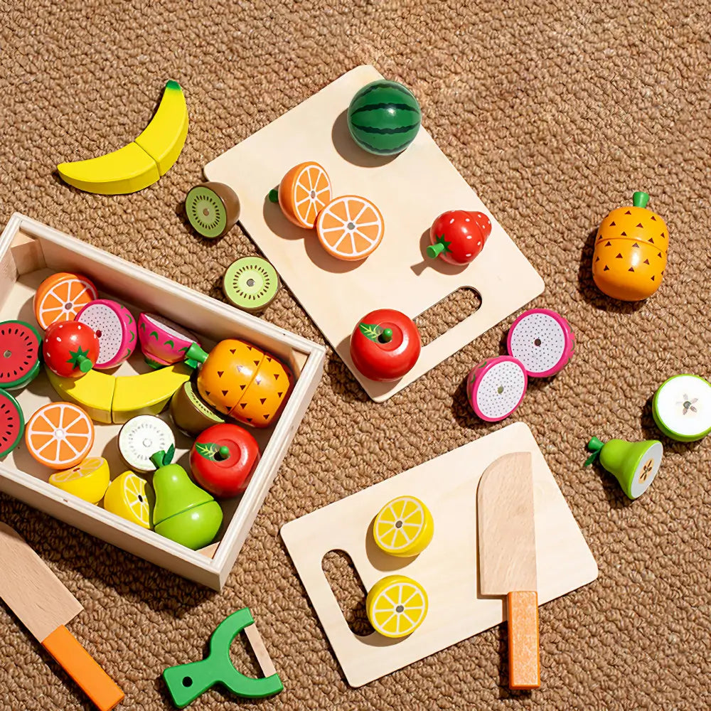 26-Pieces Wooden Sliceable Play Food Set
