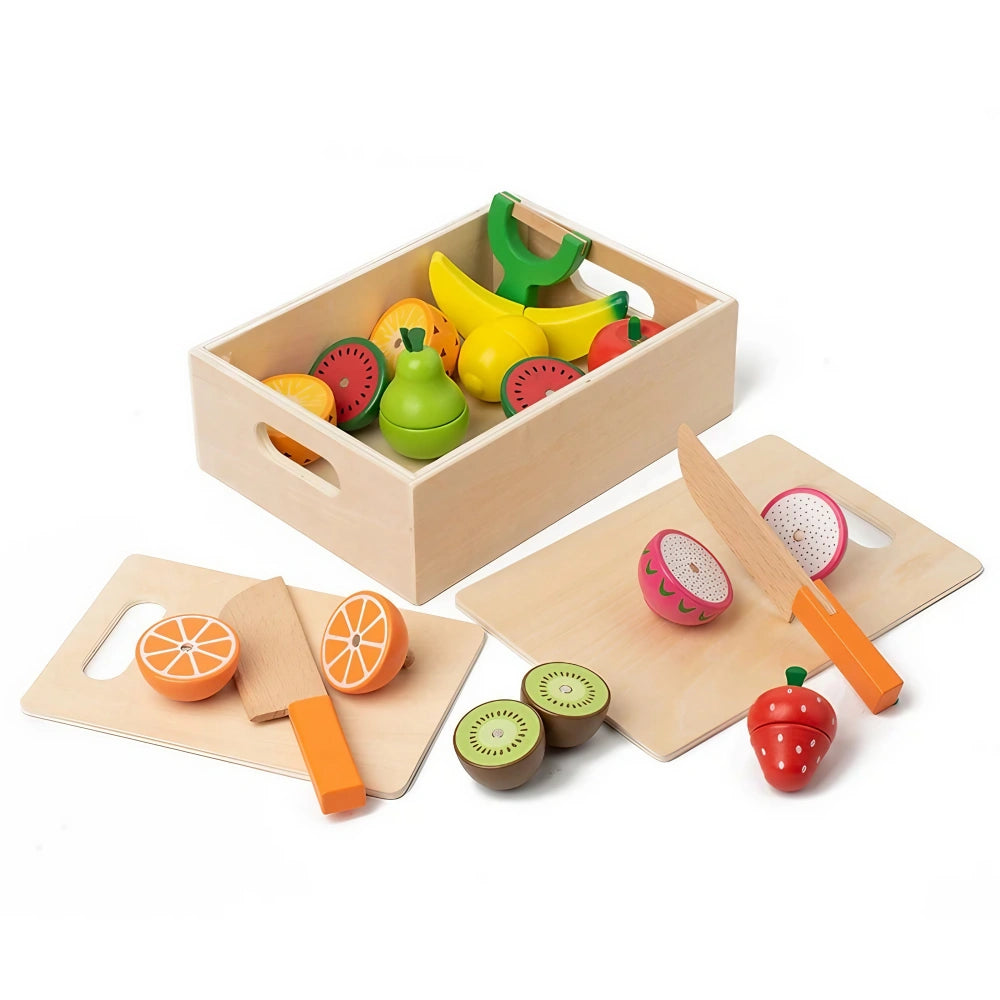 26-Pieces Wooden Sliceable Play Food Set