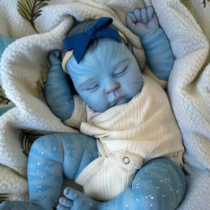 19-Inch Peaches Avatar Baby Doll – Hand-Painted Full Silicone Fantasy Doll