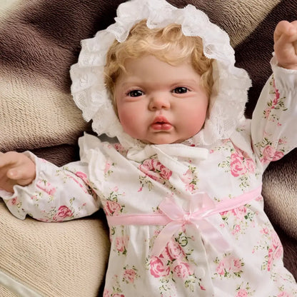 24-Inch Pickle Awake Reborn Doll – Hand-Rooted Curly Blonde Hair