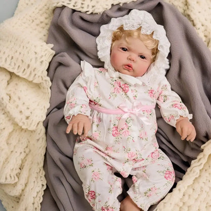 24-Inch Pickle Awake Reborn Doll – Hand-Rooted Curly Blonde Hair