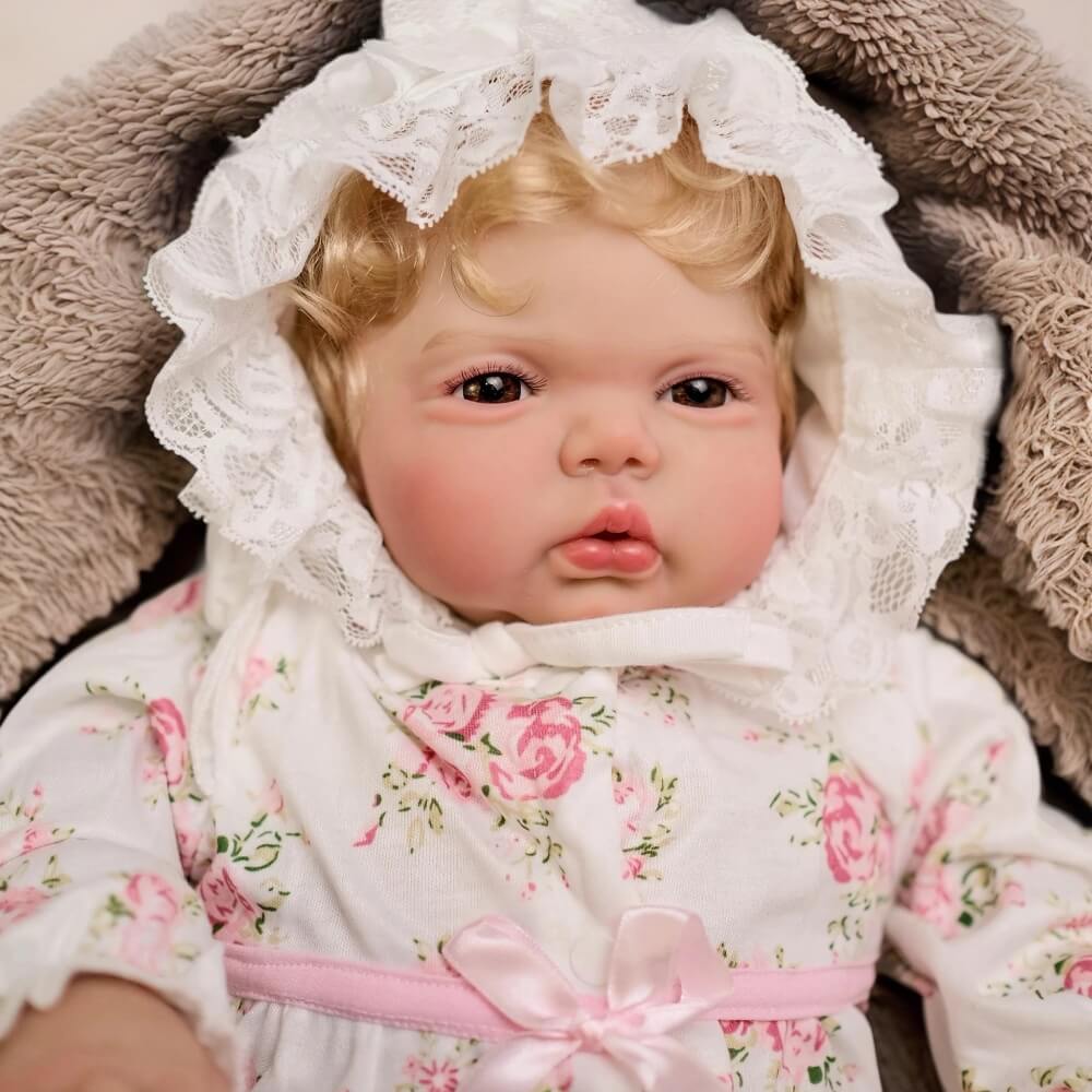 24-Inch Pickle Awake Reborn Doll – Hand-Rooted Curly Blonde Hair
