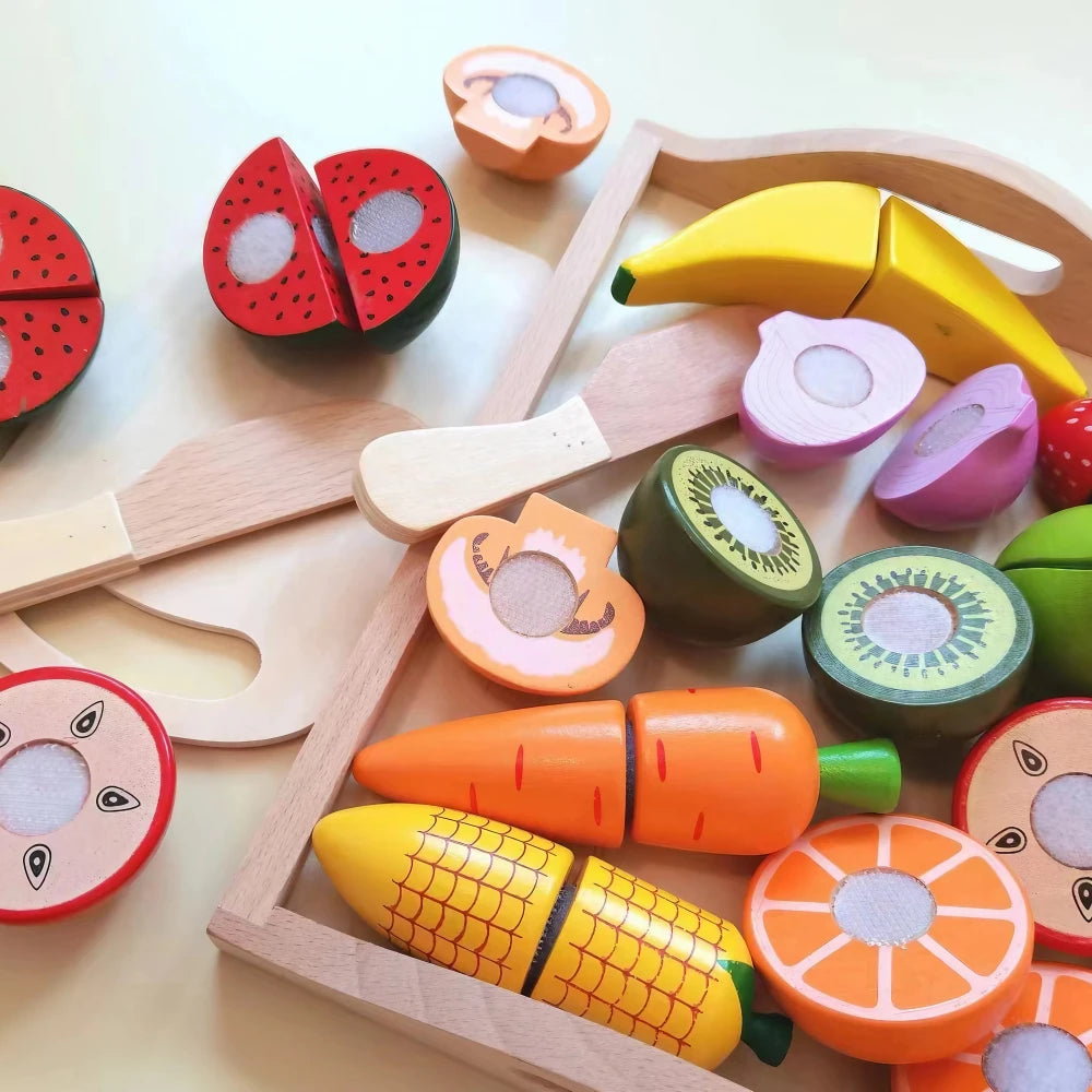 28-Pieces Wooden Play Food Set