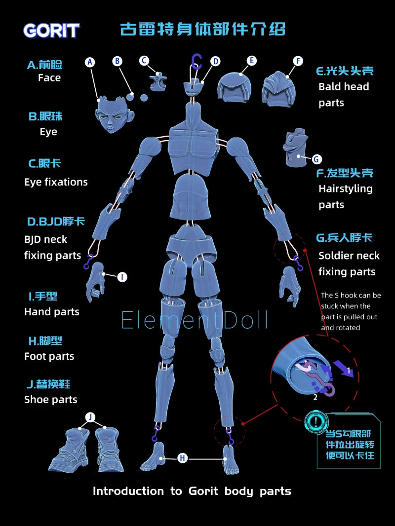 ElementDoll Gorit 1/6 BJD Doll Body