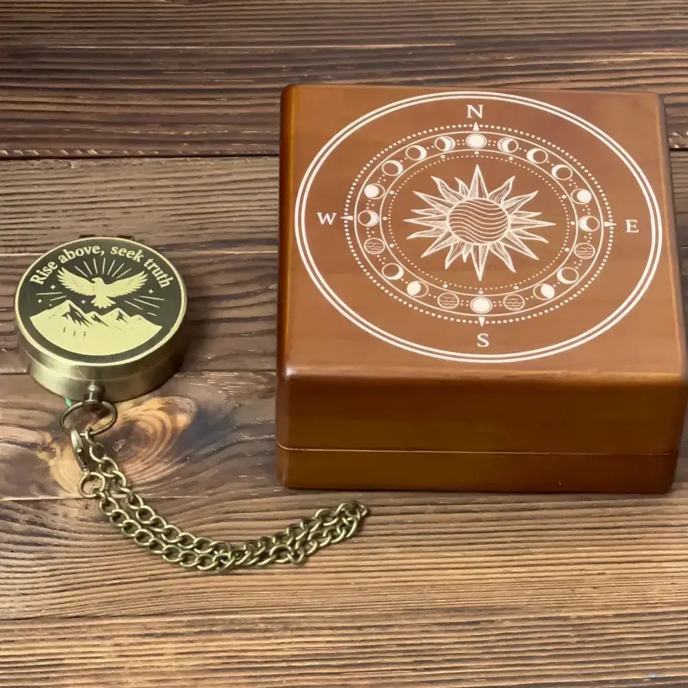 Christian Engraved Brass Compass with Dove Design – "Rise Above, Seek Truth", Baptism or Confirmation Gift for Godson, Personalized Faith Keepsake