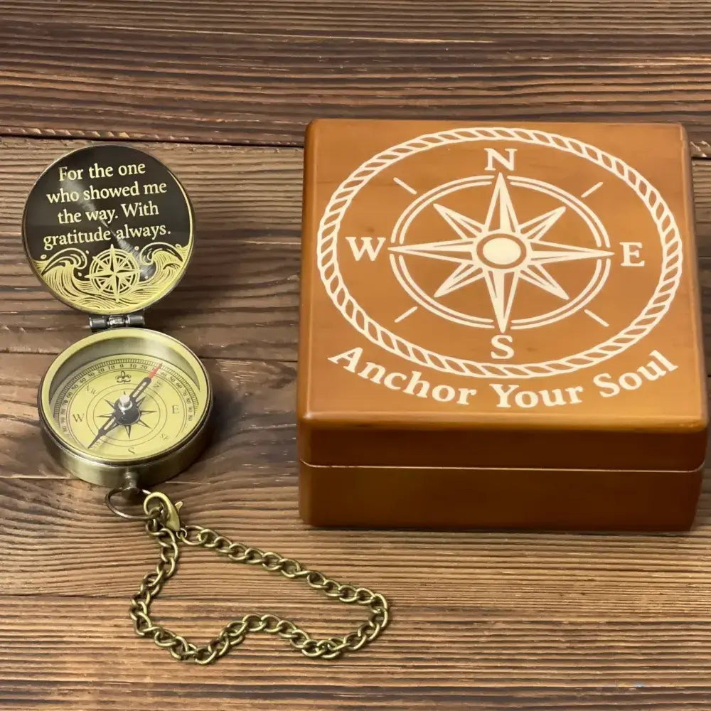 Gift for Dad Personalized Brass Compass Engraved "Showed Me The Way" – Father's Day Gift, Mentor Appreciation Keepsake